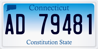 CT license plate AD79481