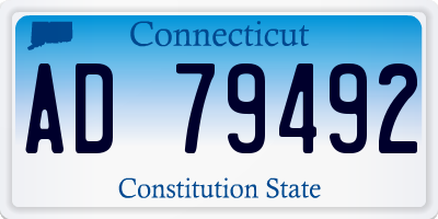 CT license plate AD79492