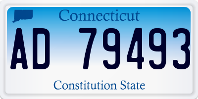 CT license plate AD79493