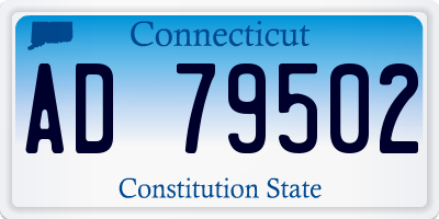 CT license plate AD79502