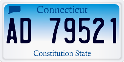 CT license plate AD79521
