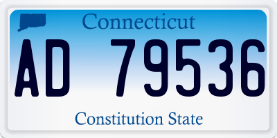 CT license plate AD79536