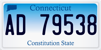 CT license plate AD79538