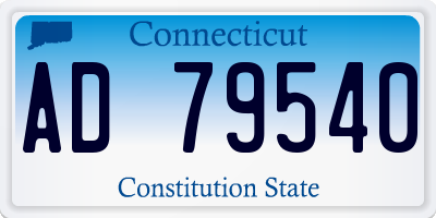 CT license plate AD79540