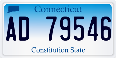 CT license plate AD79546
