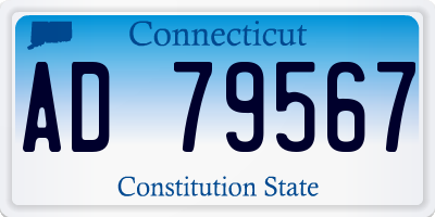 CT license plate AD79567