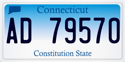 CT license plate AD79570