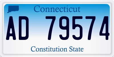 CT license plate AD79574