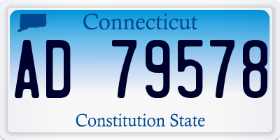 CT license plate AD79578