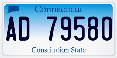 CT license plate AD79580
