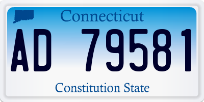 CT license plate AD79581