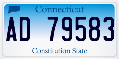 CT license plate AD79583