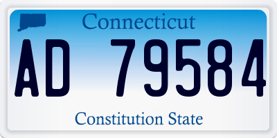 CT license plate AD79584