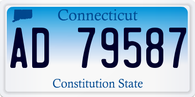 CT license plate AD79587