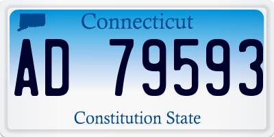 CT license plate AD79593