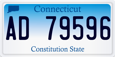CT license plate AD79596