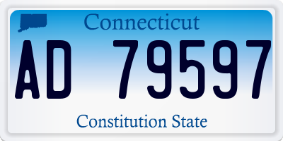 CT license plate AD79597