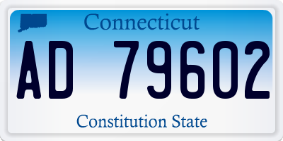 CT license plate AD79602