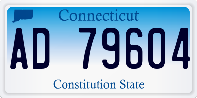CT license plate AD79604