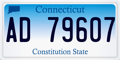 CT license plate AD79607