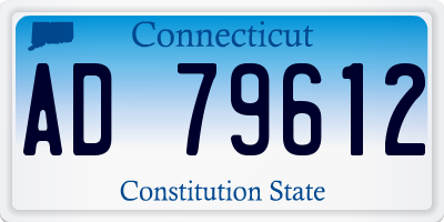 CT license plate AD79612