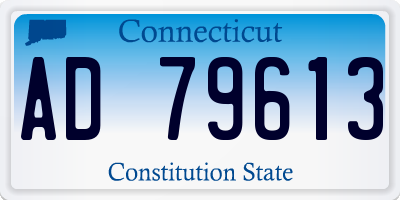 CT license plate AD79613