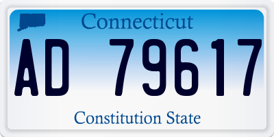 CT license plate AD79617