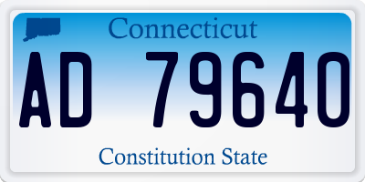 CT license plate AD79640
