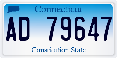 CT license plate AD79647