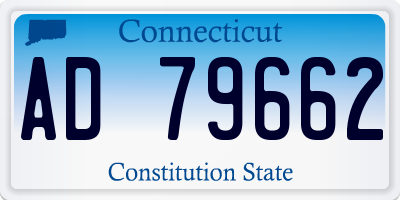 CT license plate AD79662