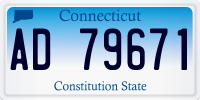 CT license plate AD79671