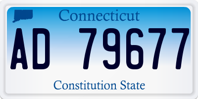 CT license plate AD79677