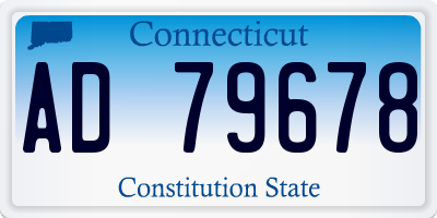 CT license plate AD79678