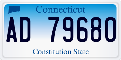 CT license plate AD79680