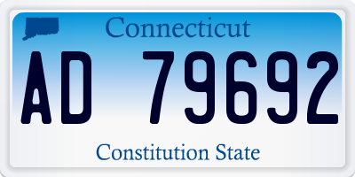 CT license plate AD79692