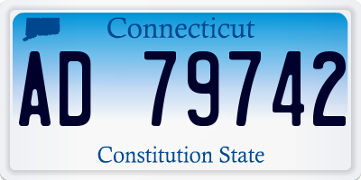 CT license plate AD79742