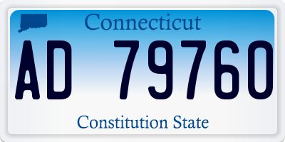 CT license plate AD79760