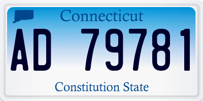 CT license plate AD79781