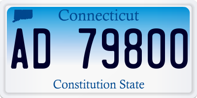 CT license plate AD79800