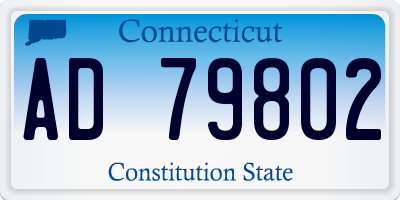 CT license plate AD79802