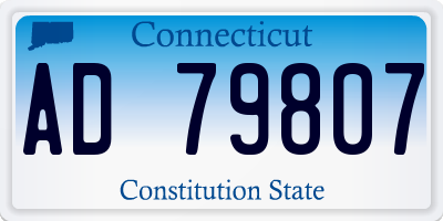 CT license plate AD79807