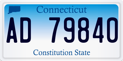 CT license plate AD79840