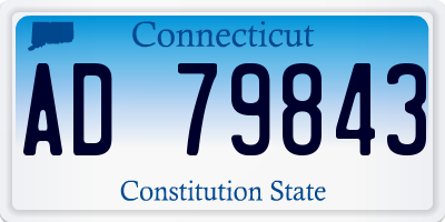 CT license plate AD79843