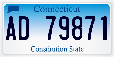 CT license plate AD79871