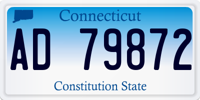 CT license plate AD79872