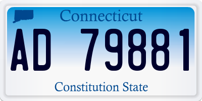 CT license plate AD79881