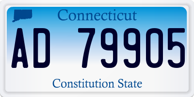 CT license plate AD79905