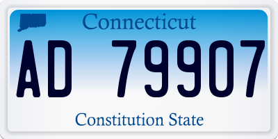 CT license plate AD79907