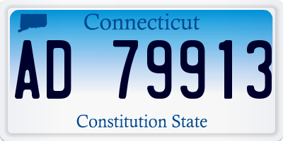 CT license plate AD79913