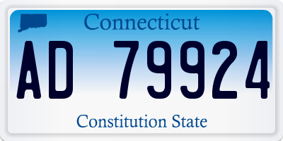 CT license plate AD79924